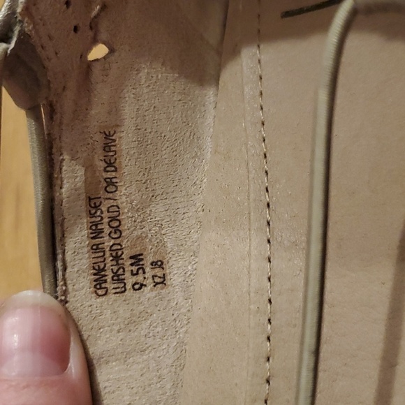 Beautiful Earth Washed Gold Leather Slip-On Flats - Picture 7 of 11